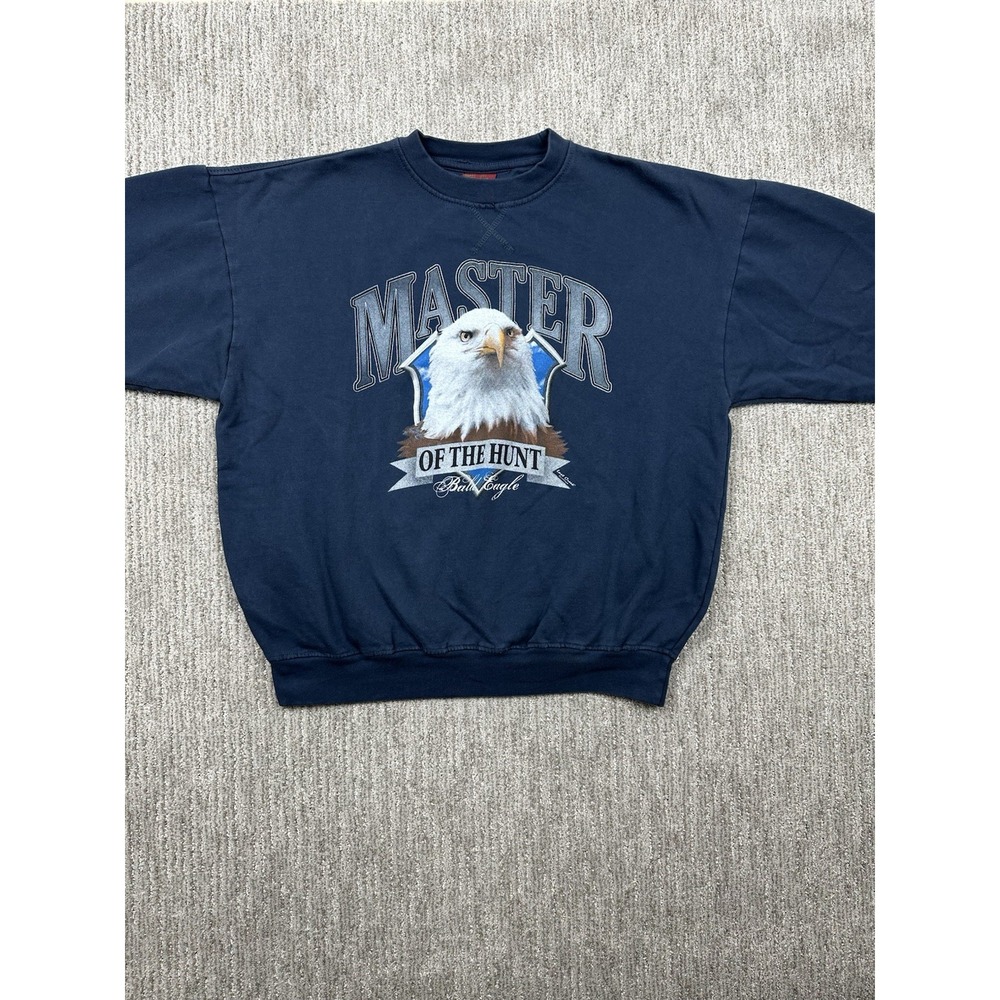 American Outdoors Master Of The Hunt Bald Eagle Vintage Crewneck Sweater Mens XL